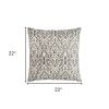 22" Light Gray Cotton Throw Pillow