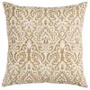 22" Gold And White Cotton Throw Pillow