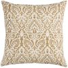 22" Gold And White Cotton Throw Pillow