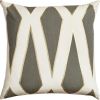 Gray Ivory Gold Geo Linework Throw Pillow