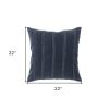 22" Navy Textural Striped Throw Pillow