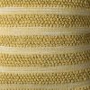 20" Yellow and Beige Cotton Throw Pillow