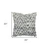 20" Natural Gray Cotton Throw Pillow