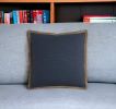 22" Blue and Beige Cotton Throw Pillow