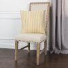 20" Yellow And Natural Ticking Stripe Cotton Canvas Throw Pillow