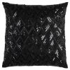 Black Sequins Diamond Pattern Throw Pillow