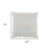 Light Blue Shaggy Chevron Throw Pillow
