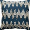 Blue Shaggy Chevron Cotton Cord Throw Pillow