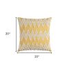 Yellow Shaggy Chevron Throw Pillow