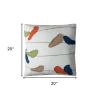 Colorful Whimsical Birds on a Wire Throw Pillow