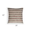 Brown Beige Nubby Texture Bands Throw Pillow