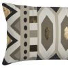 Gold Metallic Contemporary Pattern Lumbar Pillow