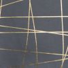 20" Gray and Gold Abstract Linework Cotton Throw Pillow
