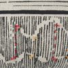 Black White Kantha Stitch and Knots Throw Pillow