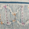 Teal White Kantha Stitch and Knots Throw Pillow