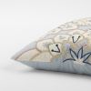 Light Blue Floral Appliqued Throw Pillow
