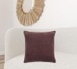 Wine Solid Pearl Beaded Edge Throw Pillow