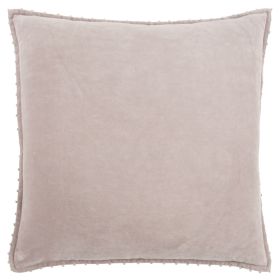Blush Solid Pearl Beaded Edge Throw Pillow