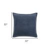 Indigo Solid Pearl Beaded Edge Throw Pillow