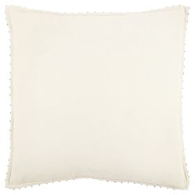 Ivory Solid Pearl Beaded Edge Throw Pillow