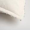 Ivory Solid Pearl Beaded Edge Throw Pillow