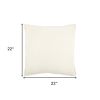 Ivory Solid Pearl Beaded Edge Throw Pillow
