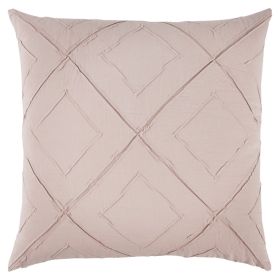 Blush Pin Tuck Diamond Pattern Throw Pillow