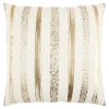 Gold Glam Stripe Beaded Throw Pillow