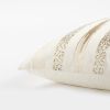 Gold Glam Stripe Beaded Throw Pillow