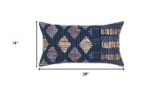 Indigo Geometric Diamonds Lumbar Pillow