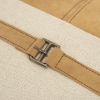 Camel Tone Leather Block Lumbar Pillow