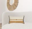 Camel Tone Leather Block Lumbar Pillow