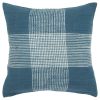 Teal White Plaid Pattern Throw Pillow