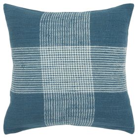 Teal White Plaid Pattern Throw Pillow