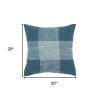 Teal White Plaid Pattern Throw Pillow