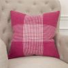 Pink White Plaid Pattern Throw Pillow