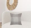 Gray White Plaid Pattern Throw Pillow