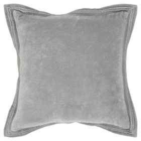 20" Gray Pin Tucked Flange Modern Throw Pillow
