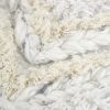 White Gray and Ivory Shaggy Chevron Throw Pillow