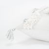 White Gray and Ivory Shaggy Chevron Throw Pillow