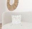 White Gray and Ivory Shaggy Chevron Throw Pillow