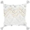 White Gray and Ivory Shaggy Chevron Throw Pillow