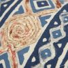 Rust Blue Diamond Strands Tribal Lumbar Pillow