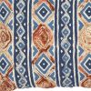 Rust Blue Diamond Strands Tribal Lumbar Pillow