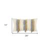 Ivory Beige Textural Strands Lumbar Pillow