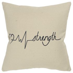 Black Taupe Canvas Strength Throw Pillow