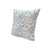 18 x 18 Square Accent Pillow, Paisley Floral Pattern, Soft Cotton Cover, Soft Polyester Filling, Blue, White