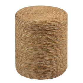 Ottoman Poof; Natural Seagrass Poufs; Hand Weave Round Footstool; Pouffe Accent Chair; Sitting Braided Footrest W/Jute Cover; Home Decorative Seat; Bo