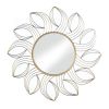 Golden Petals Wall Mirror - Elegant Home Decor Accent with Intricate Floral Design