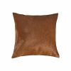 18" Brown Cowhide Throw Pillow